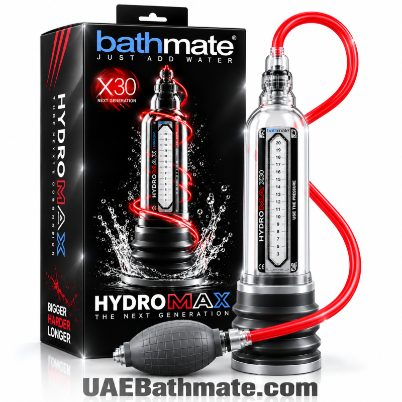 Bathmate Hydromax X30 penis pump with hand pump and packaging